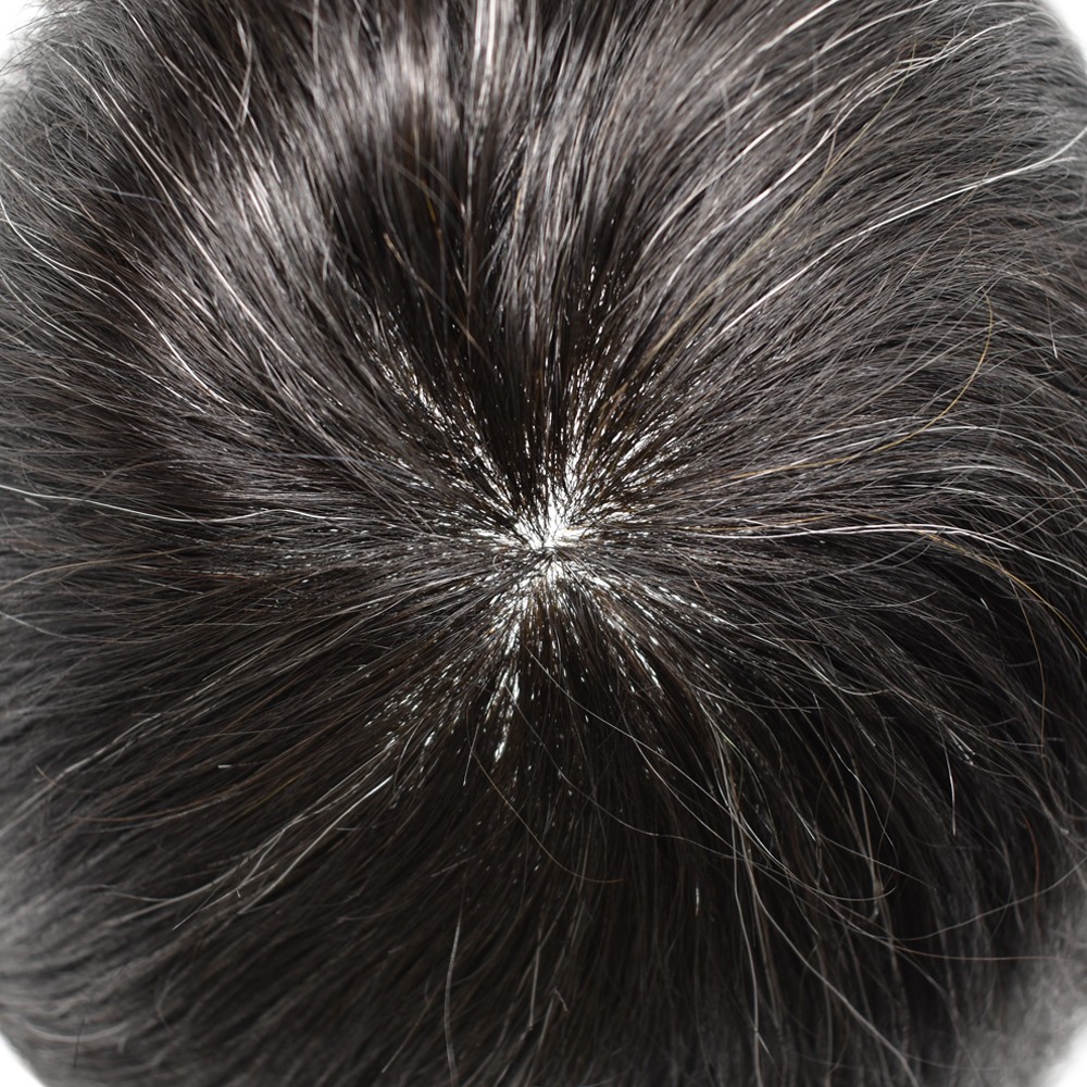Men Human Hair Piece Replacement Systems Thin Skin Full Poly Toupee Hair Units