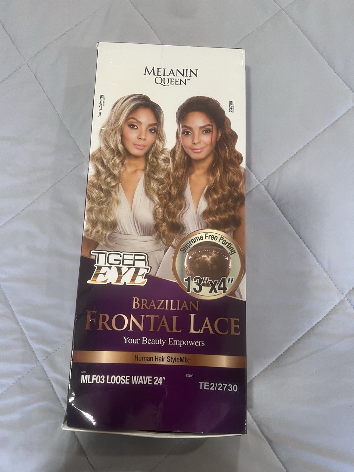 Melanin Queen Brazilian Frontal Lace Human hair StyleMix Tiger Eye Loose wave 24