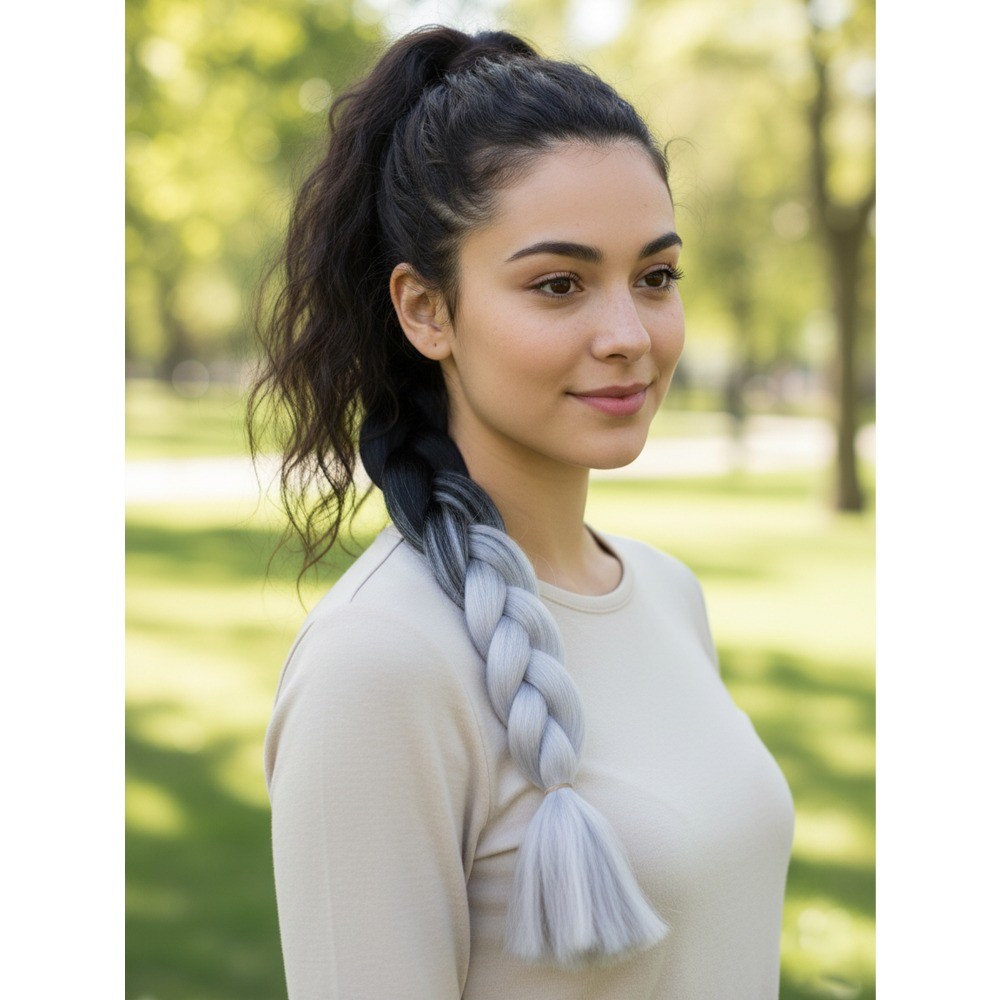 4Pcs 24″ Colored Braiding Hair Extensions +24Pcs Multi-color Hair Rope for Women