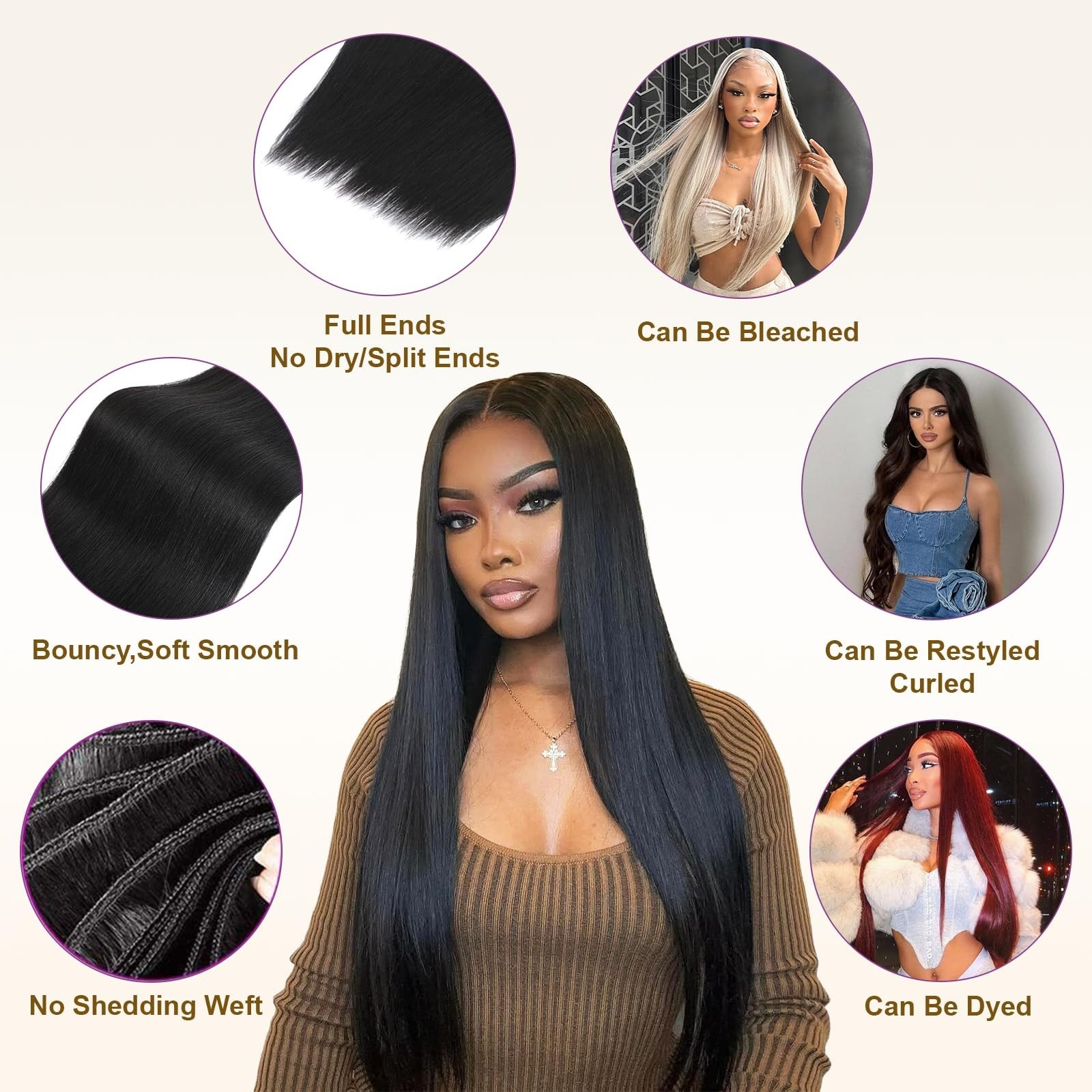 28 Inch Raw Straight Human Hair Bundle – Triple Lifespan, No Tangle, Virgin Remy