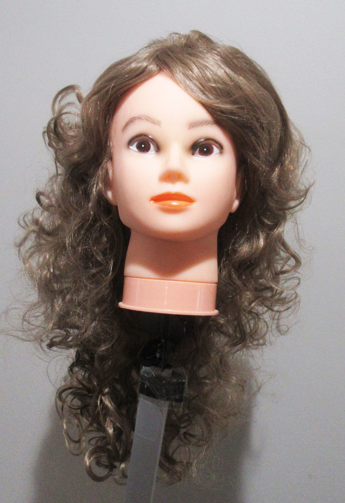 Women’s Medium Long Curly Light Brown Wig Natural Looking Synthetic Hair Wig