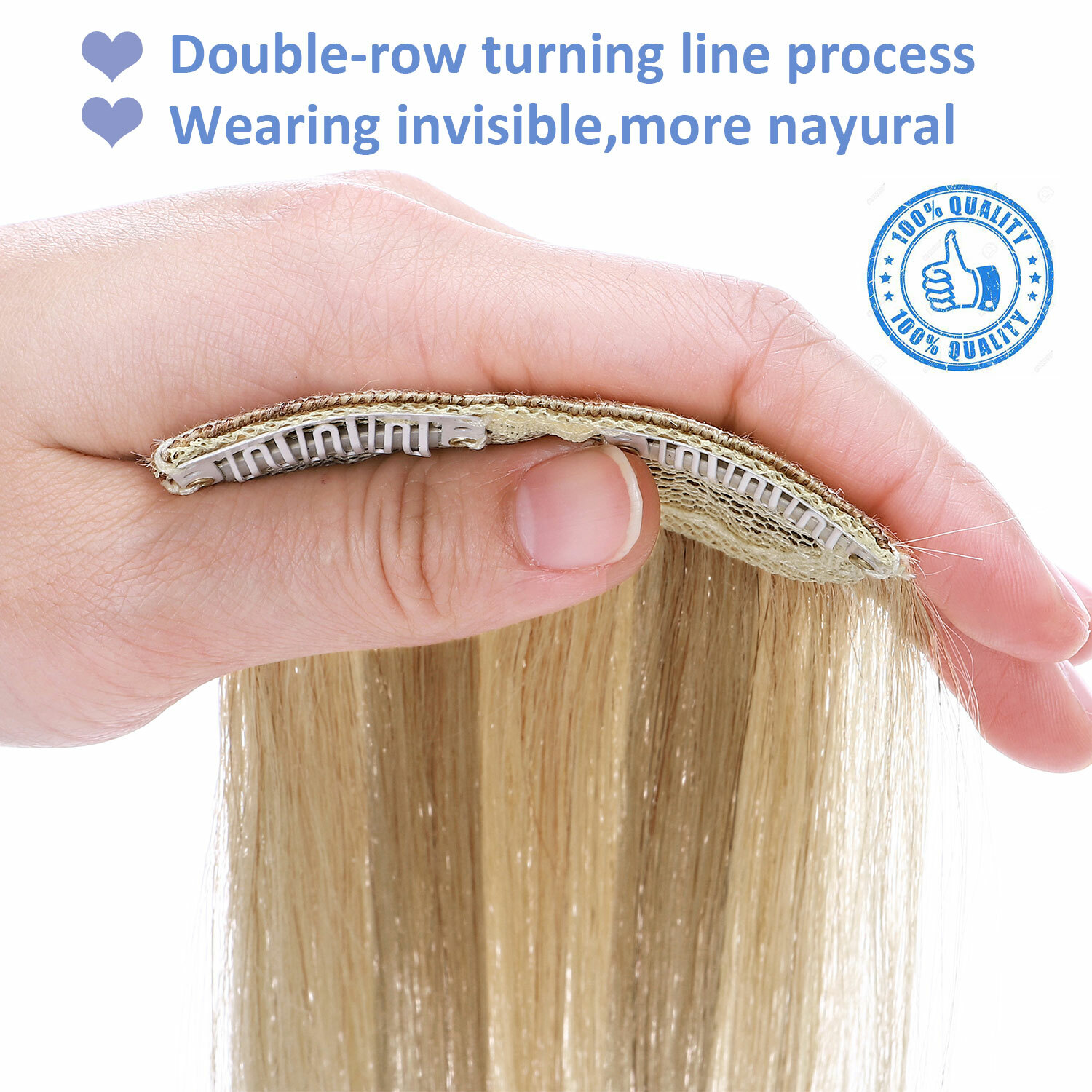 Mini Hair Pad Remy Human Hair Clip In Hair Extensions Invisible Topper Hairpiece