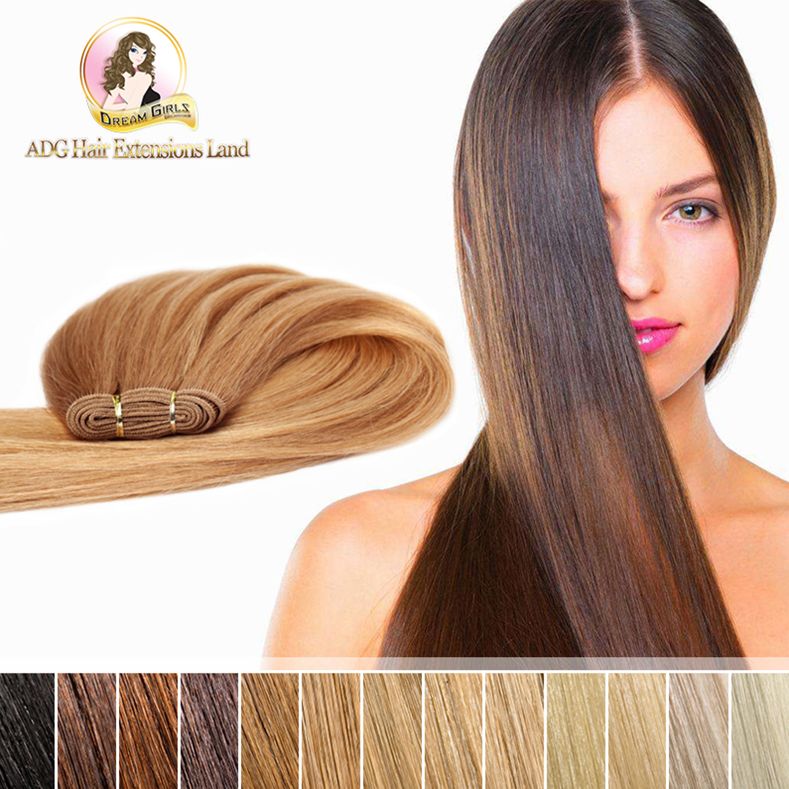 20″ Indian 100% Human Remy Weft Hair Extensions 100g Double Drawn #2 Dark Brown