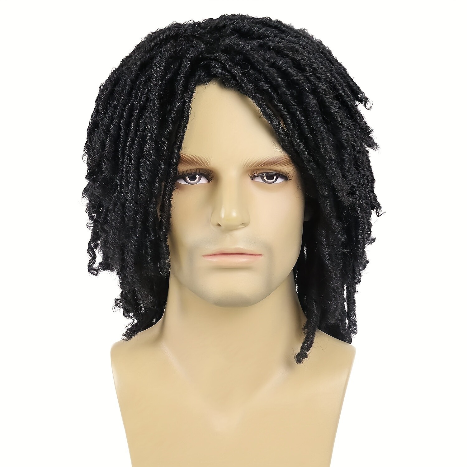 6Inch Short Braided Wig For Man Black Crochet Twist Hair Synthetic Wig Braids