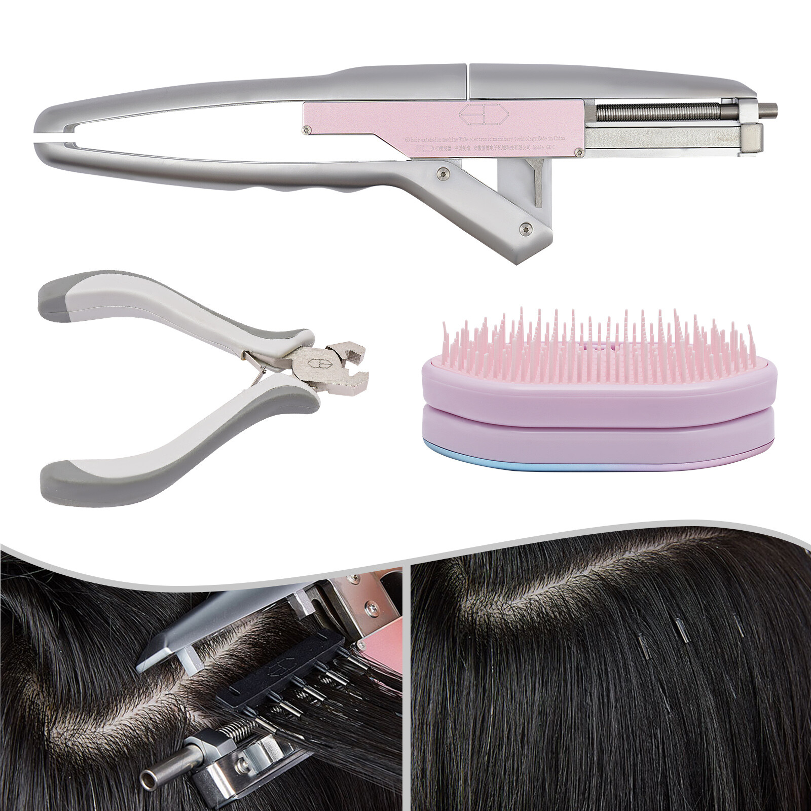 6D Human Hair Extension Machine Sets Salon Fusion Metal Connector Tool Kits