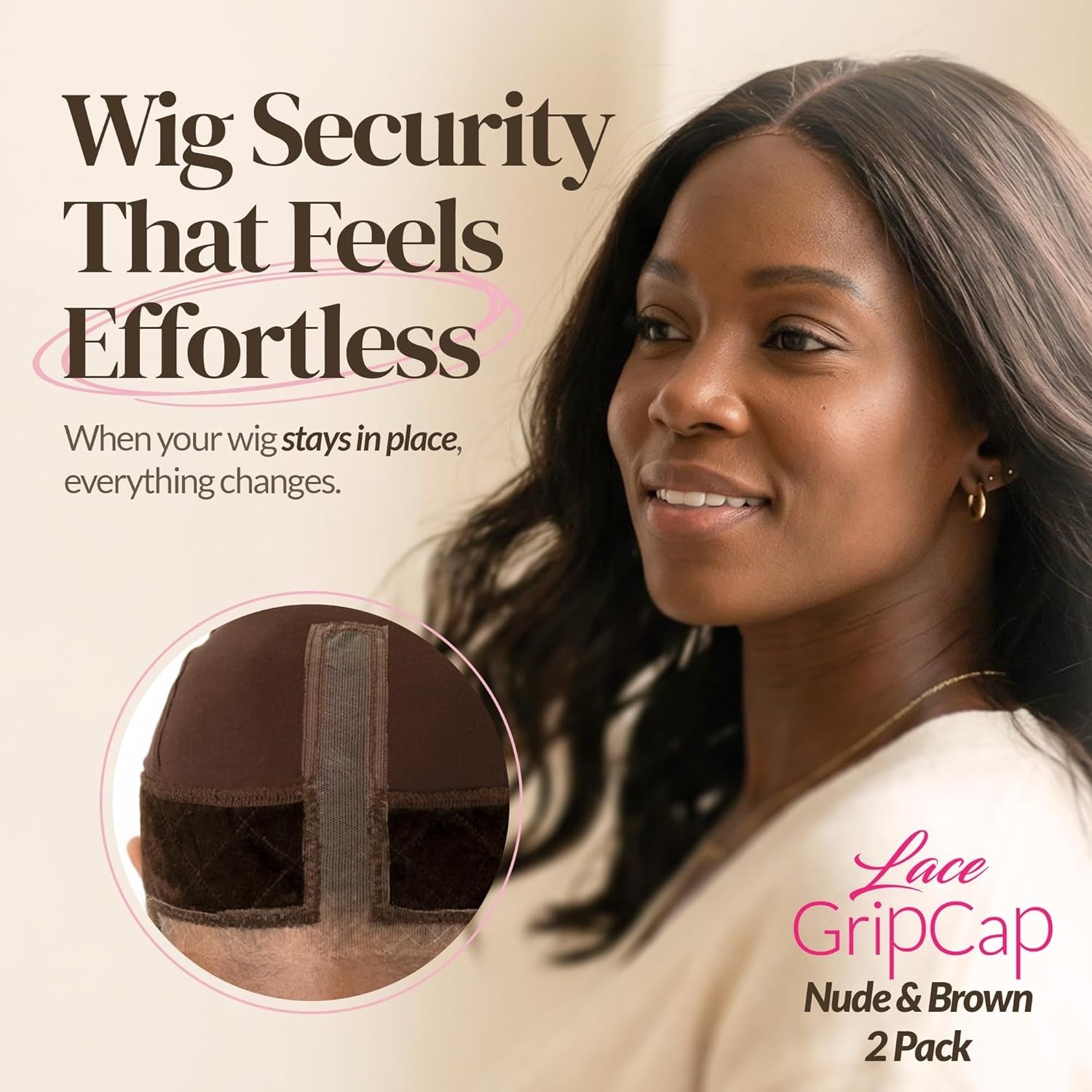 Adjustable Wig Grip Caps for Women – Secure Lace Top, Breathable & Soft Fabric