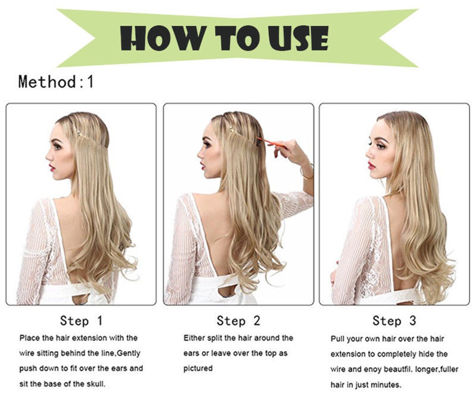 140g One Hairpiece CLEARANCE Invisible Wire Flip In Real Human Hair Extension #4