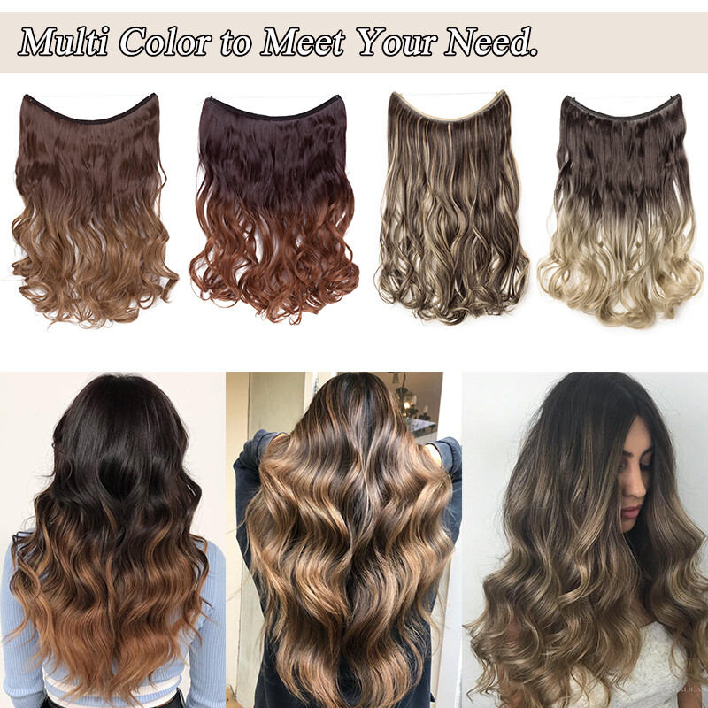 100% Natural One Piece Hair Extension 3/4 Full Head Hairpiece As Human Ombre mix