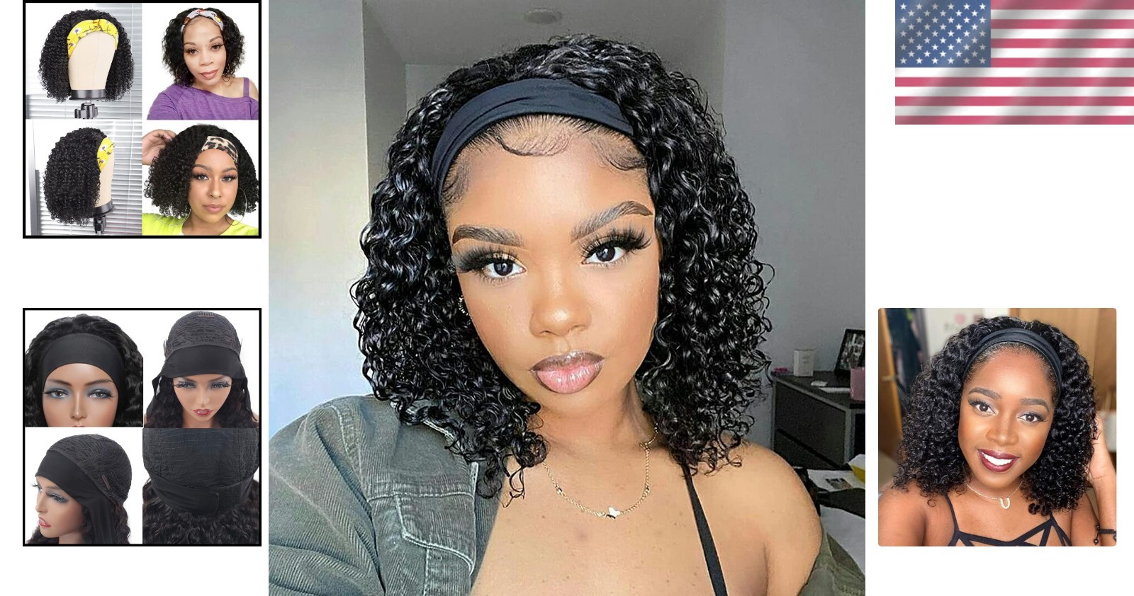 Soft & Tangle-Free 12-Inch Human Hair Deep Wave Headband Wig – Fashion Essential