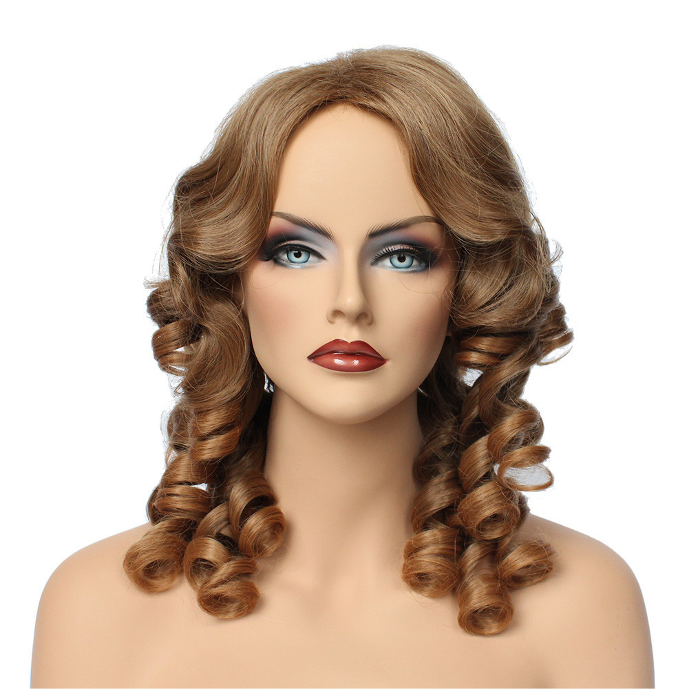 Classic Cap women Synthetic wavy Medium Butter Scotch full wig HengFeng MHL06