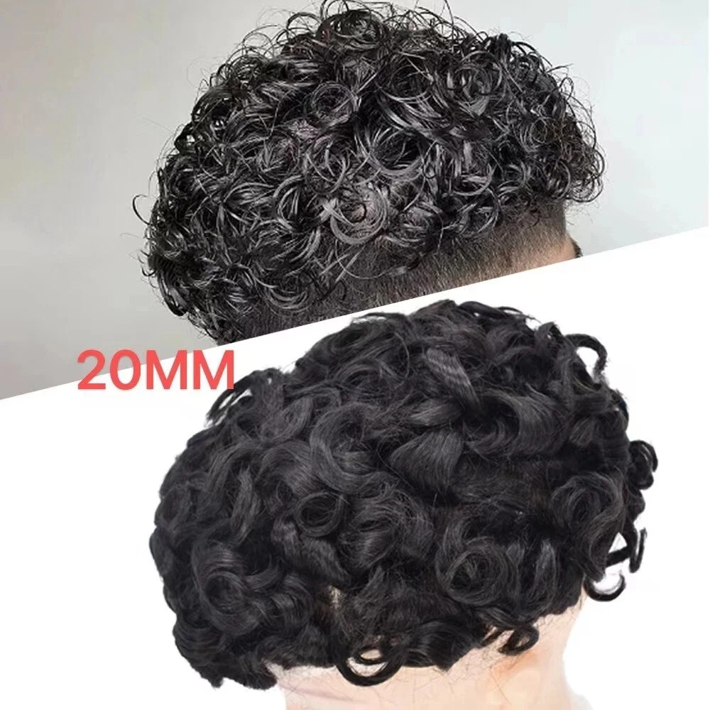Hair Units for Black Men Lace Front Afro Curly African American Toupee Hairpiece