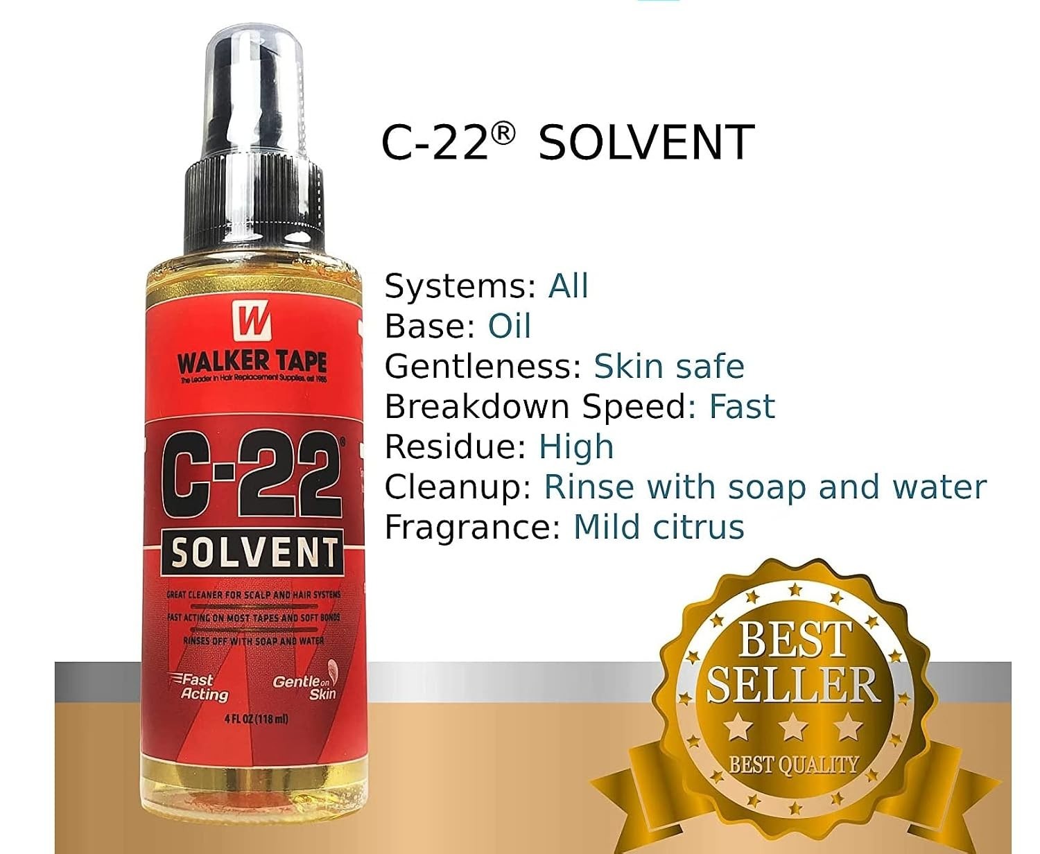 4 oz C-22 Wig Tape Remover – Gentle Fast-Acting Bond Release for Hair Extensions
