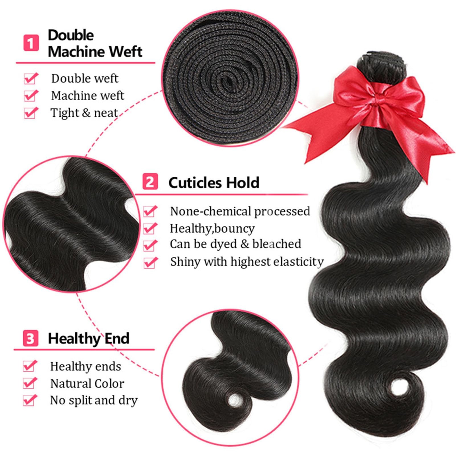 Jarama 12A Body Wave Bundles Frontal Human Hair 14 16 1812 Inch Brazilian