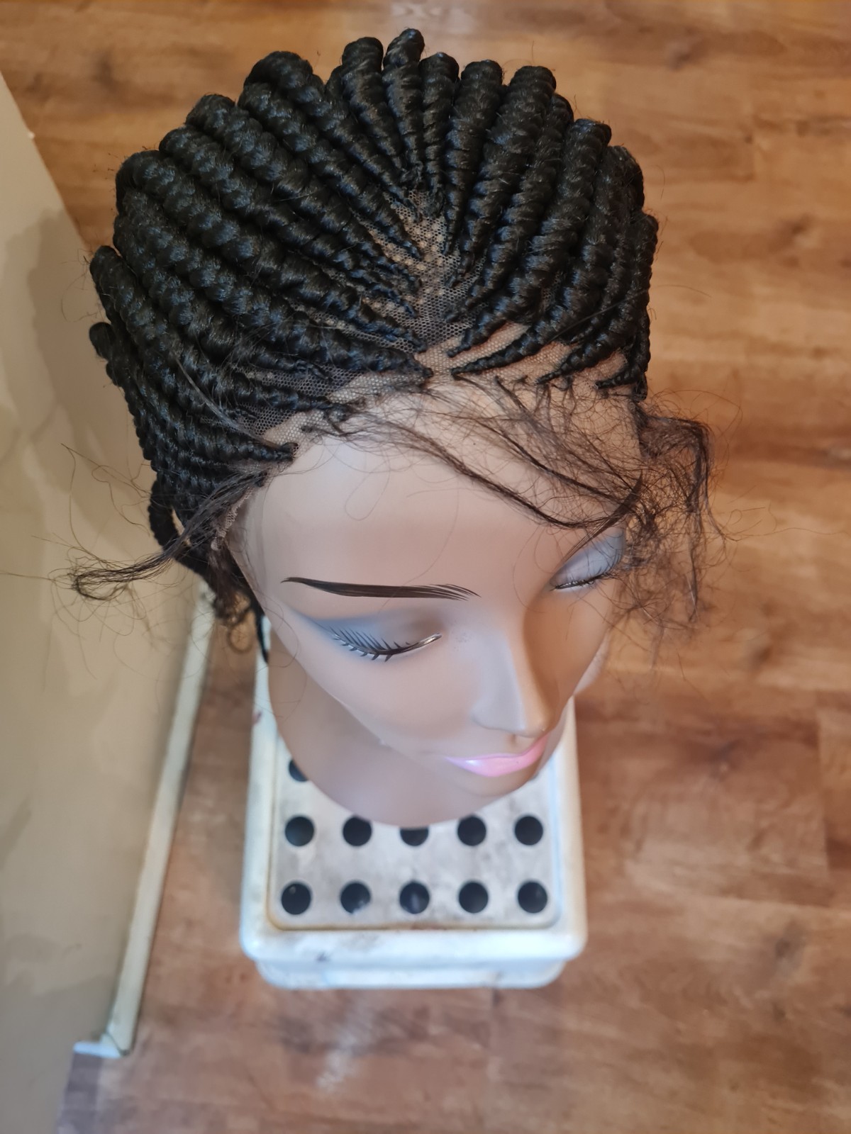 Braided Wig For Black Women Cornrow Braids Lace Front Synthetic Fiber