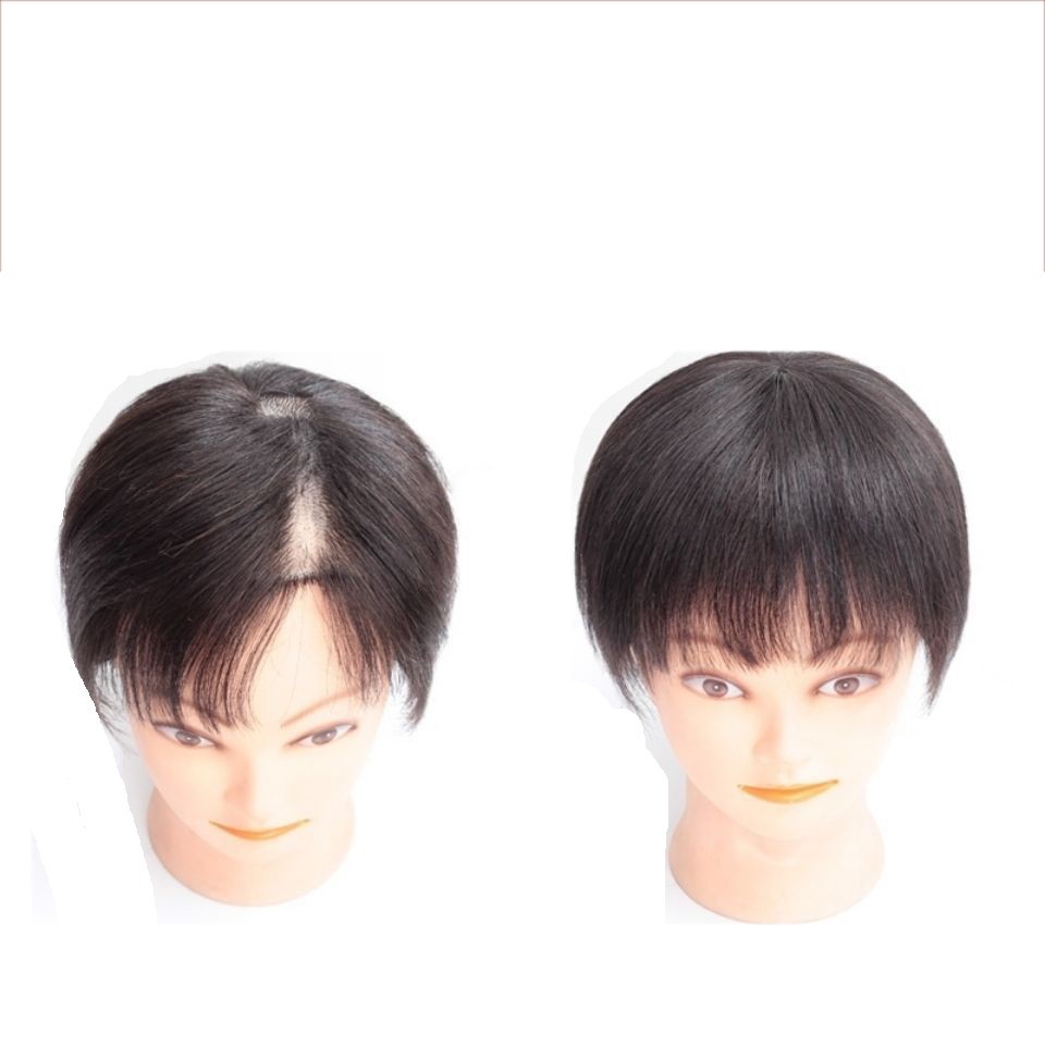 Silk Base Straight Clip In Human Hair Toppers For Loss Thin Hair Top Replacement