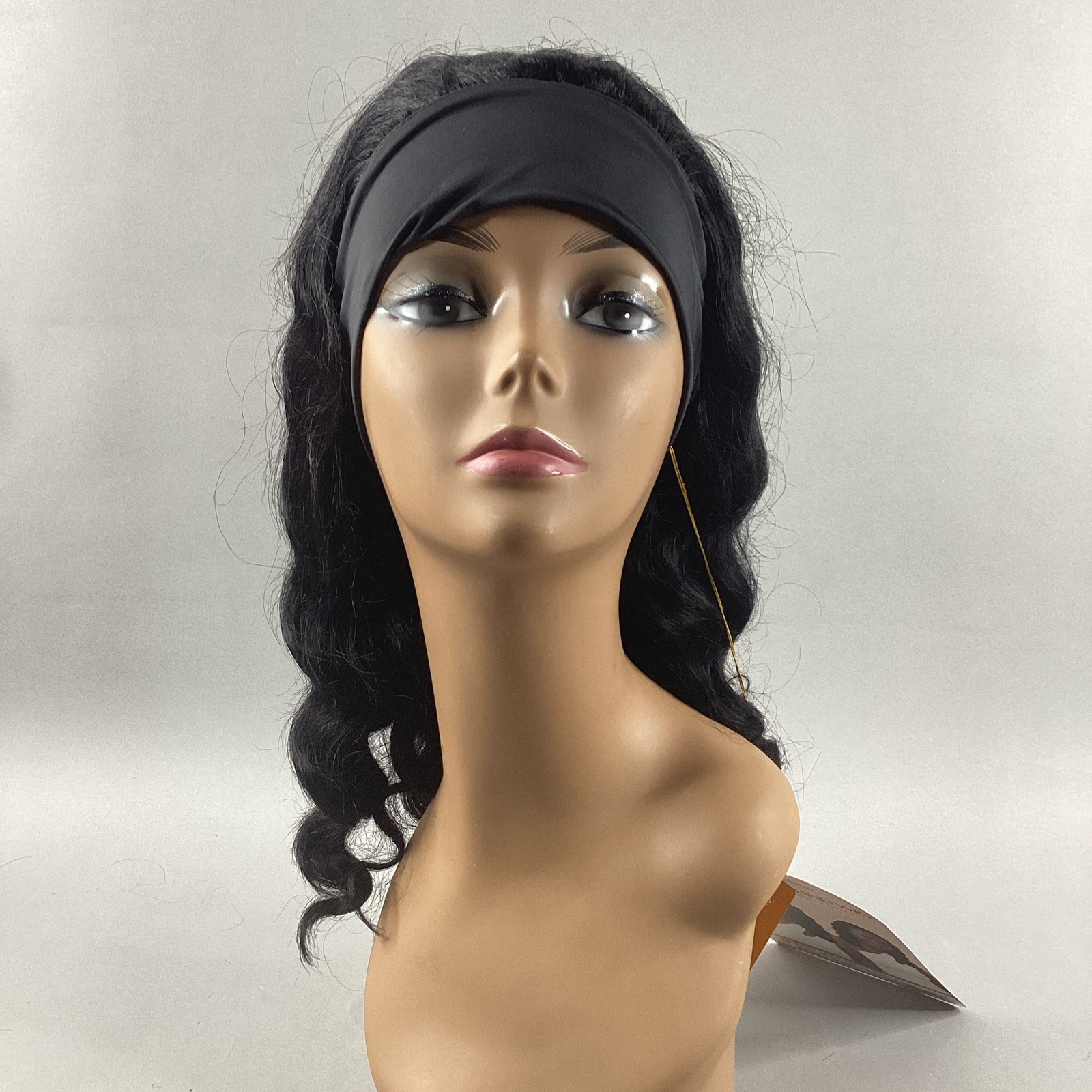 18″ Body Wave Headband Natural Black 100% Unprocessed Human Hair Wig