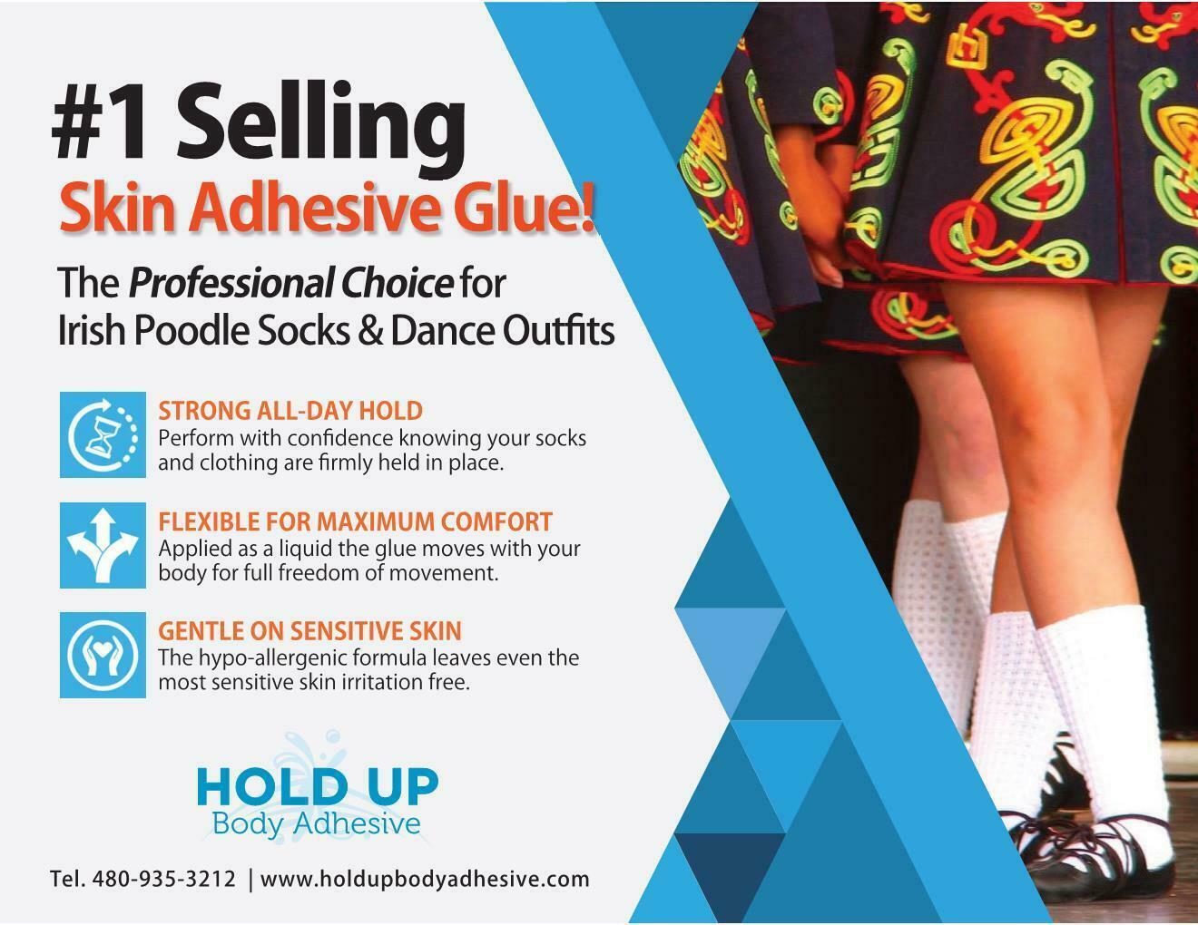 HOLD UP BODY ADHESIVE Panty hose glue socks Butt Glue Roll On It Stays – 2 Pack