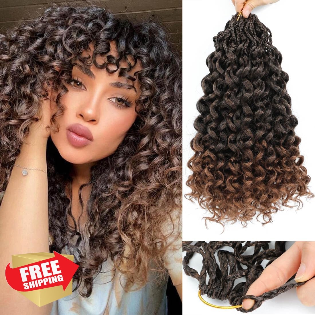 Agstgla 8pk 10 Inch Crochet Hair T30# Curly