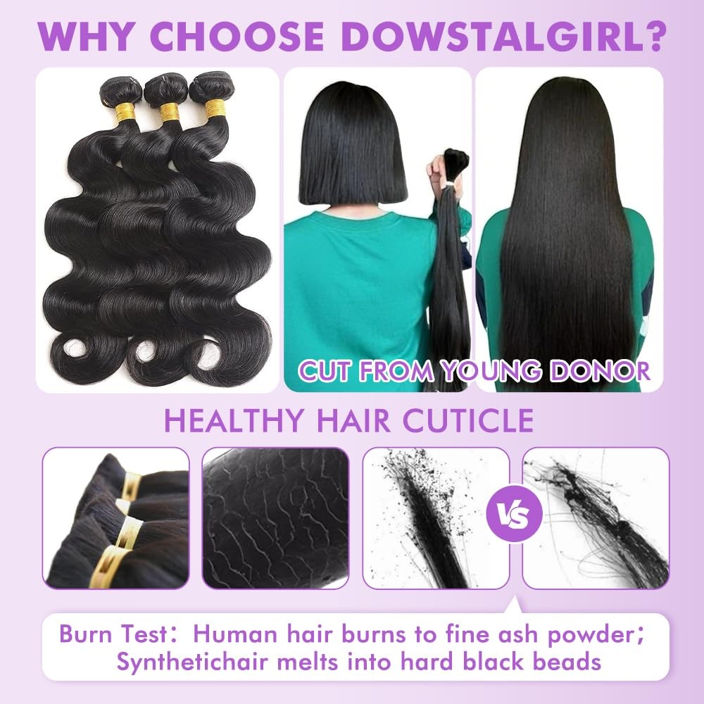 3pcs 16 18 20 Inch Raw Body Wave Human Hair Bundles Unprocessed Extensions BW