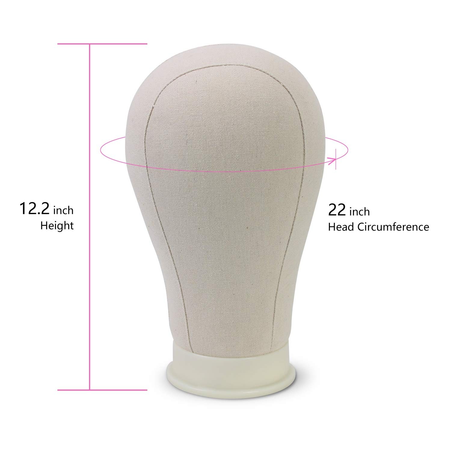 22 Inch Canvas Block Head Set with Stand Light Brown Wig Mannequin