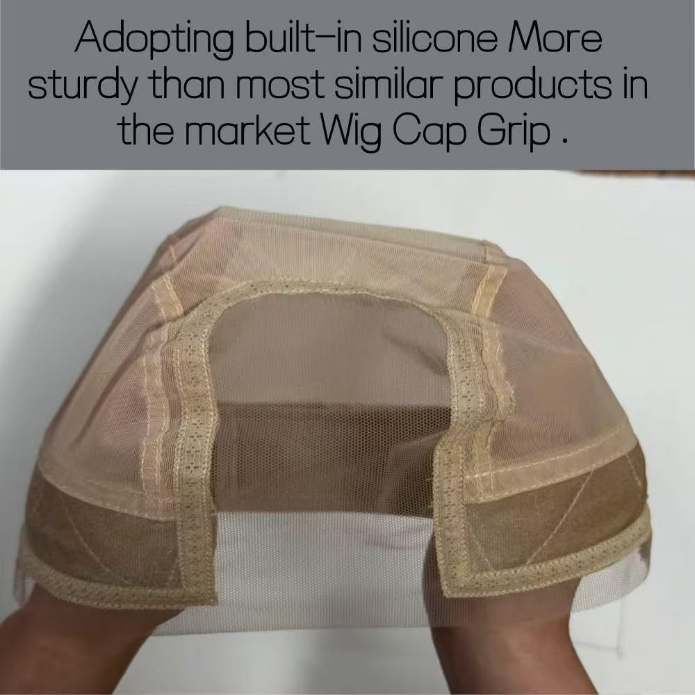 Wig Cap with Grip Band for Keeping Wigs in Place wide Transparent Lace Non Slip