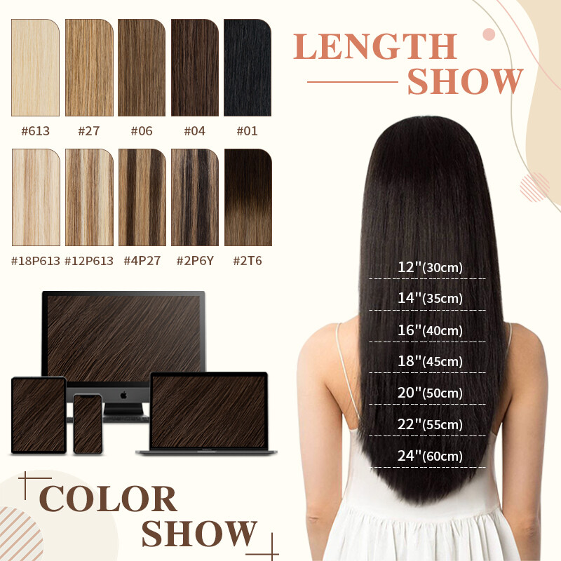 Super Soft Clip In Extensions 100% Real Remy Human Hair 8 Pieces 18Clips WEFTS
