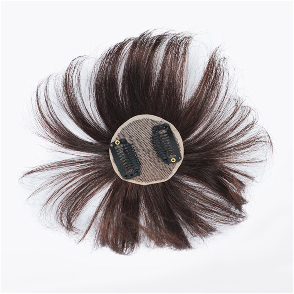 Silk Base Clip In Human Hair Toppers -Loss Thin Hair Top Replacement Straight