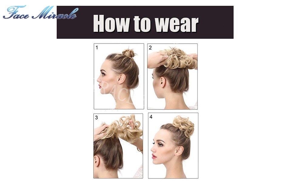 Curly Messy Bun Hair Piece Scrunchie Updo Hair Extension As Human Hair