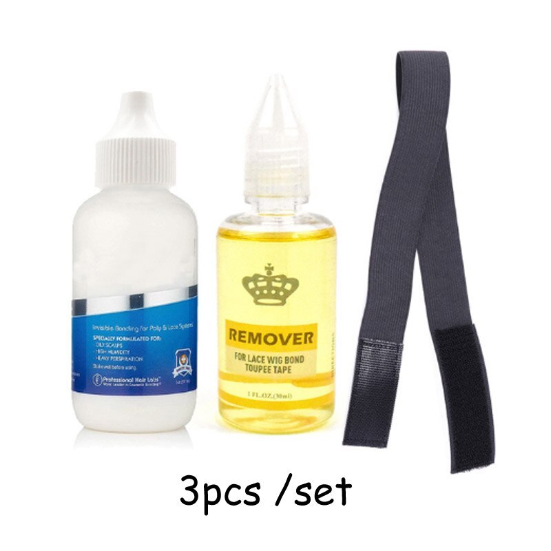 5Pcs/Set Lace Glue+Lace Tape Remover+Hair Wax Stick+Hair Brush With Melt Band