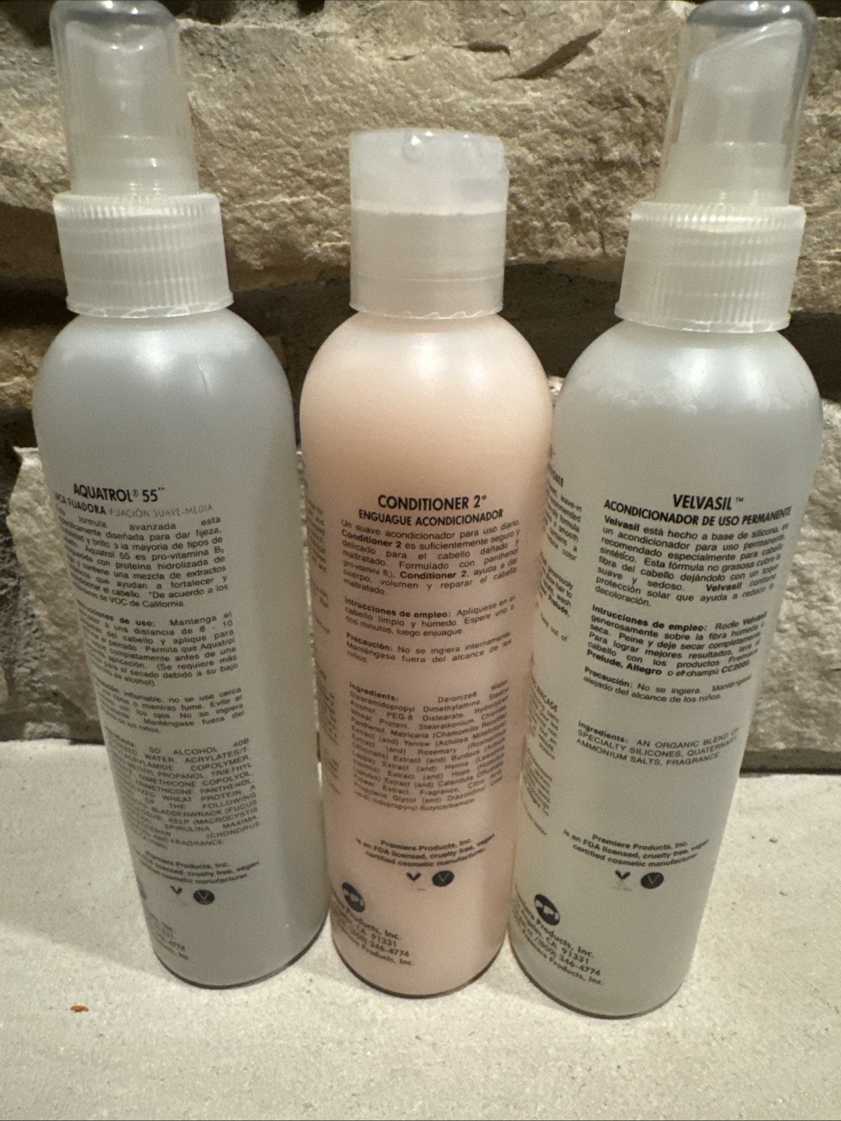 Lot of 3 PPI Products 8floz Aquatrol 55, Conditioner 2, Velvasil For Wigs ~NWOT