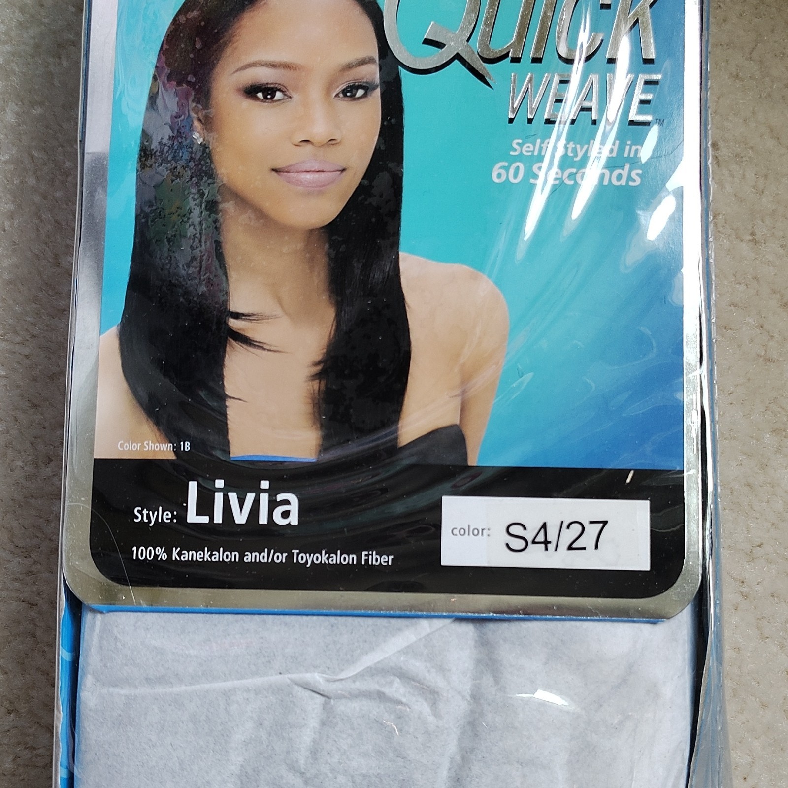 Quick Weave Livia Synthetic Hair Extension Weave Straight Kanekalon S4/27