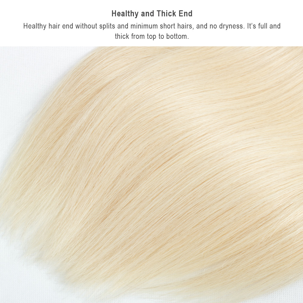Platinum Blonde Straight WeavyTexture Highest Quality Sew In Virgin Human Hair