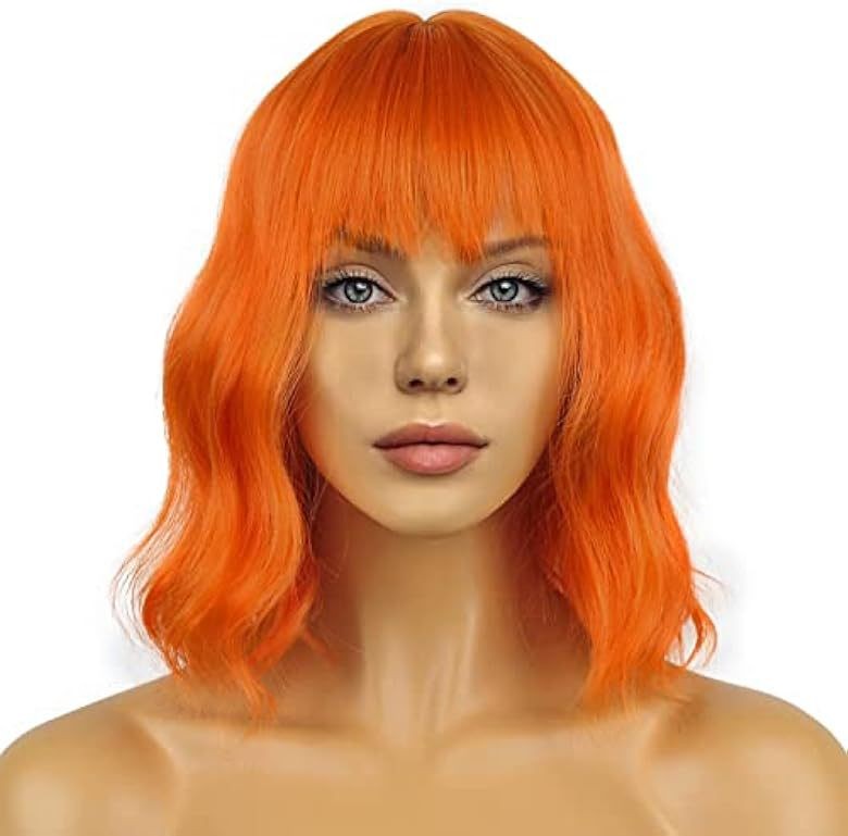 Women Water Wave Curly Cosplay Wig Heat Resistant Synthetic Full Head Wig for