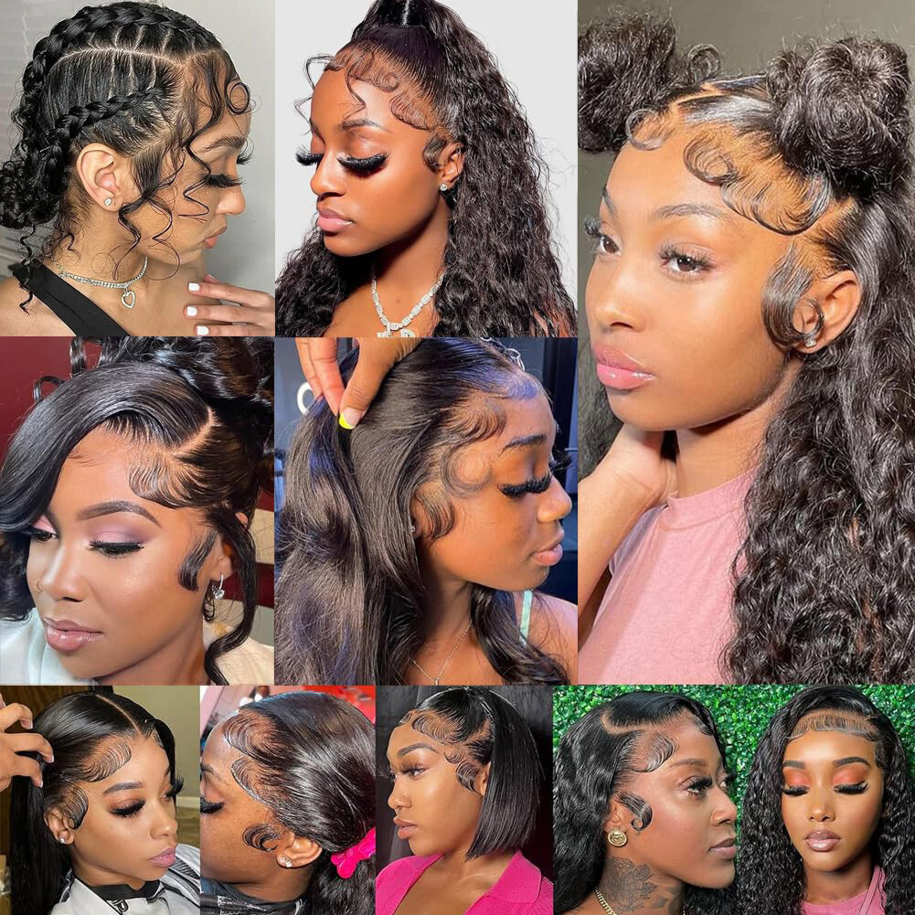 Swiss Lace Edges Baby Hair Stripes Pieces 100% Virgin Human Hair Extensions 2PCS