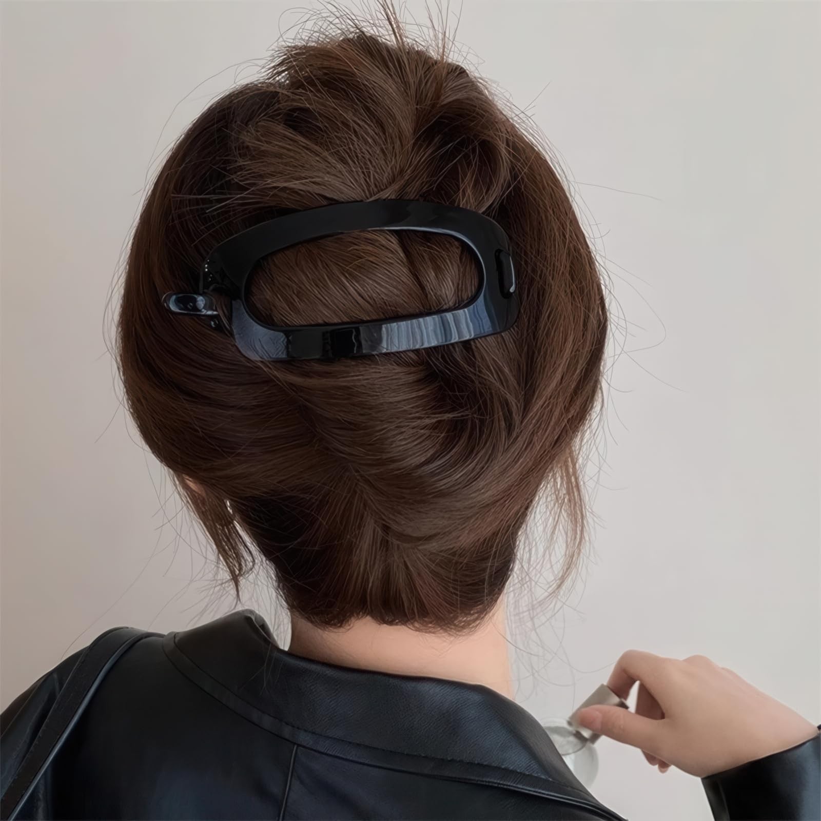 6PCS French Oval Hair Barrette Clips Plastic Bun Ponytail Holder Flexible Pla…