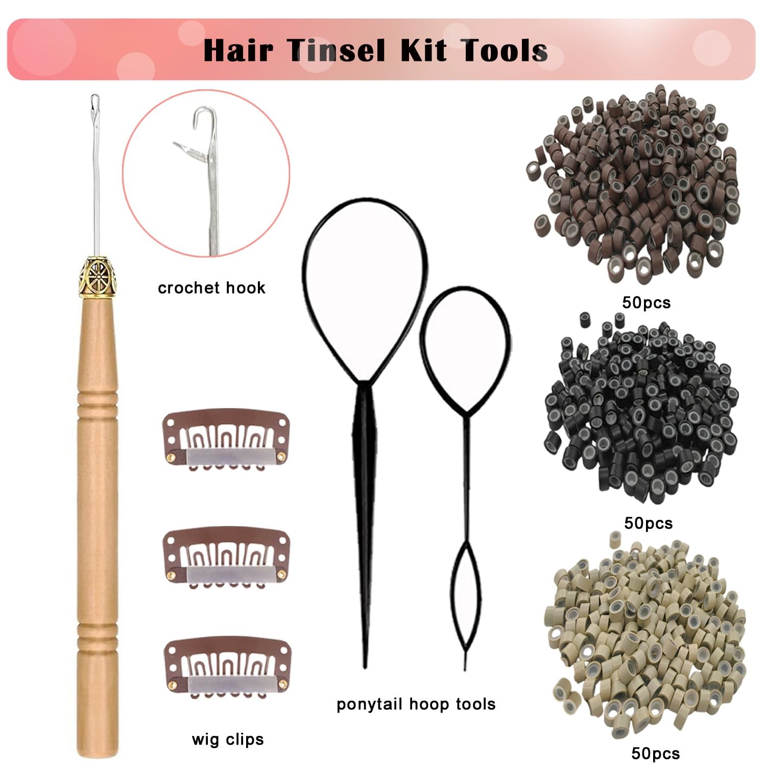 Kit de oropel para el cabello, 16 colores, 7200 mechones de oropel brillante