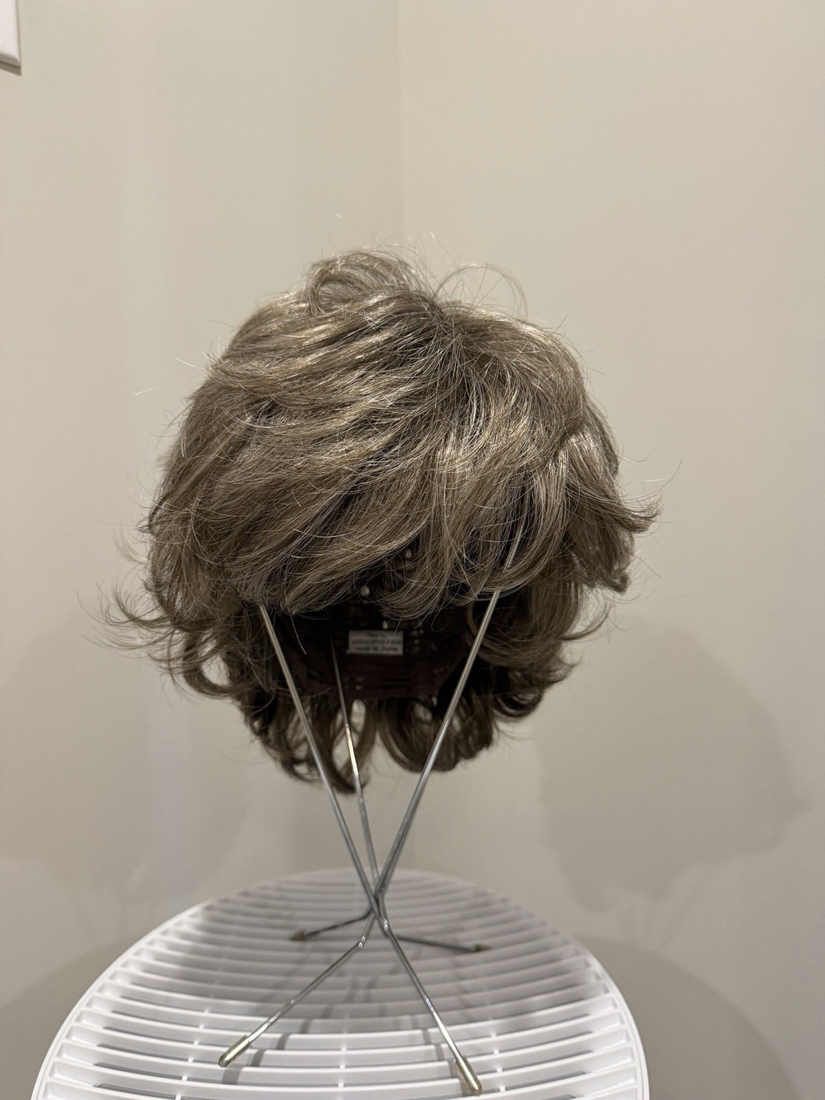 Short Layered Wavy Synthetic Wig Brown/Gray Classic Cap One Size Natural