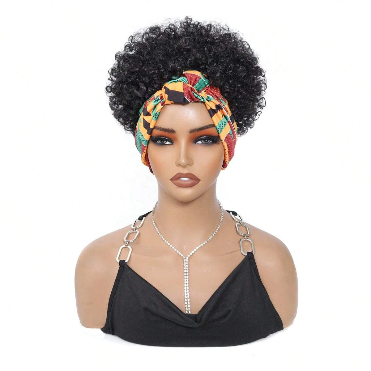 Black Headband Wigs For Women Afro Kinky Curly Synthetic Short Hair