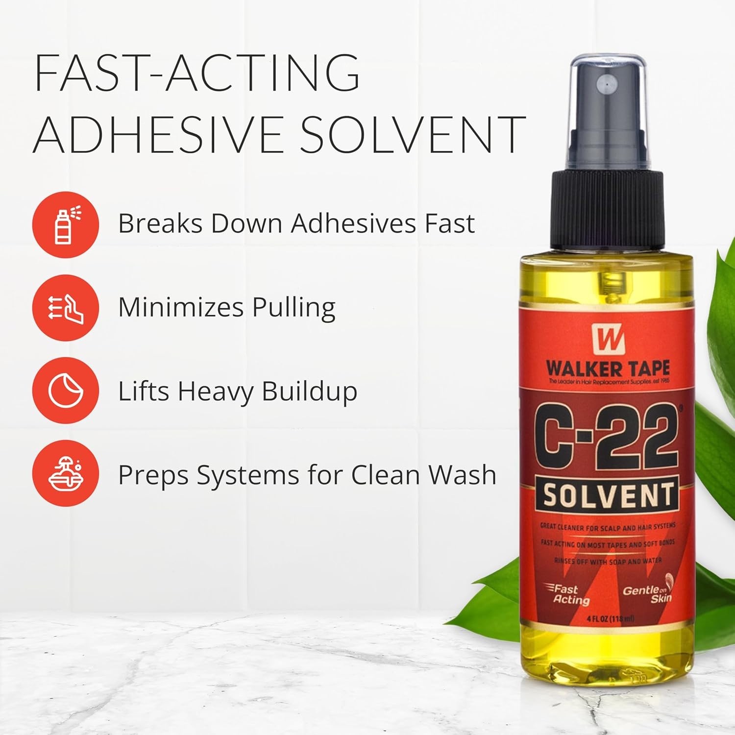 C-22 Solvent Spray 4 Fl Oz, Fast-Acting Adhesive Remover for Wig Tape, Lace S…