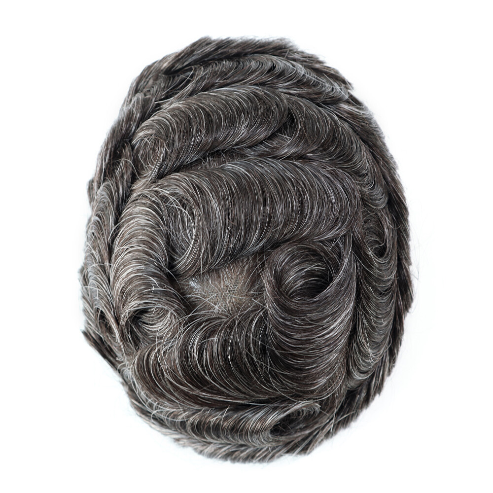 Toupee For Men Human Hair Swiss Lace Replecement System Natural Gent Hairpieces