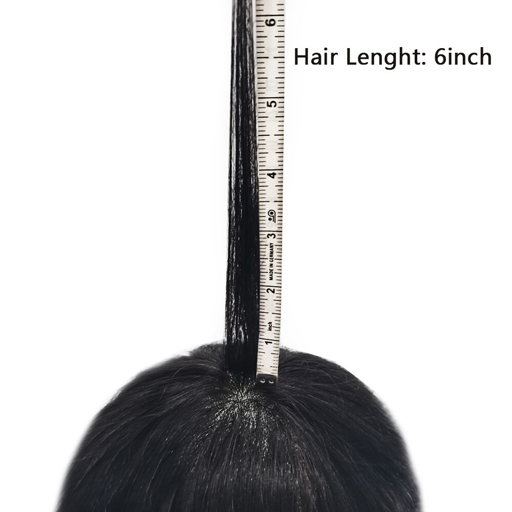 Durable Fine Mono Lace Mens Toupee Human Hair Piece Thin Skin PU Wig Hair System