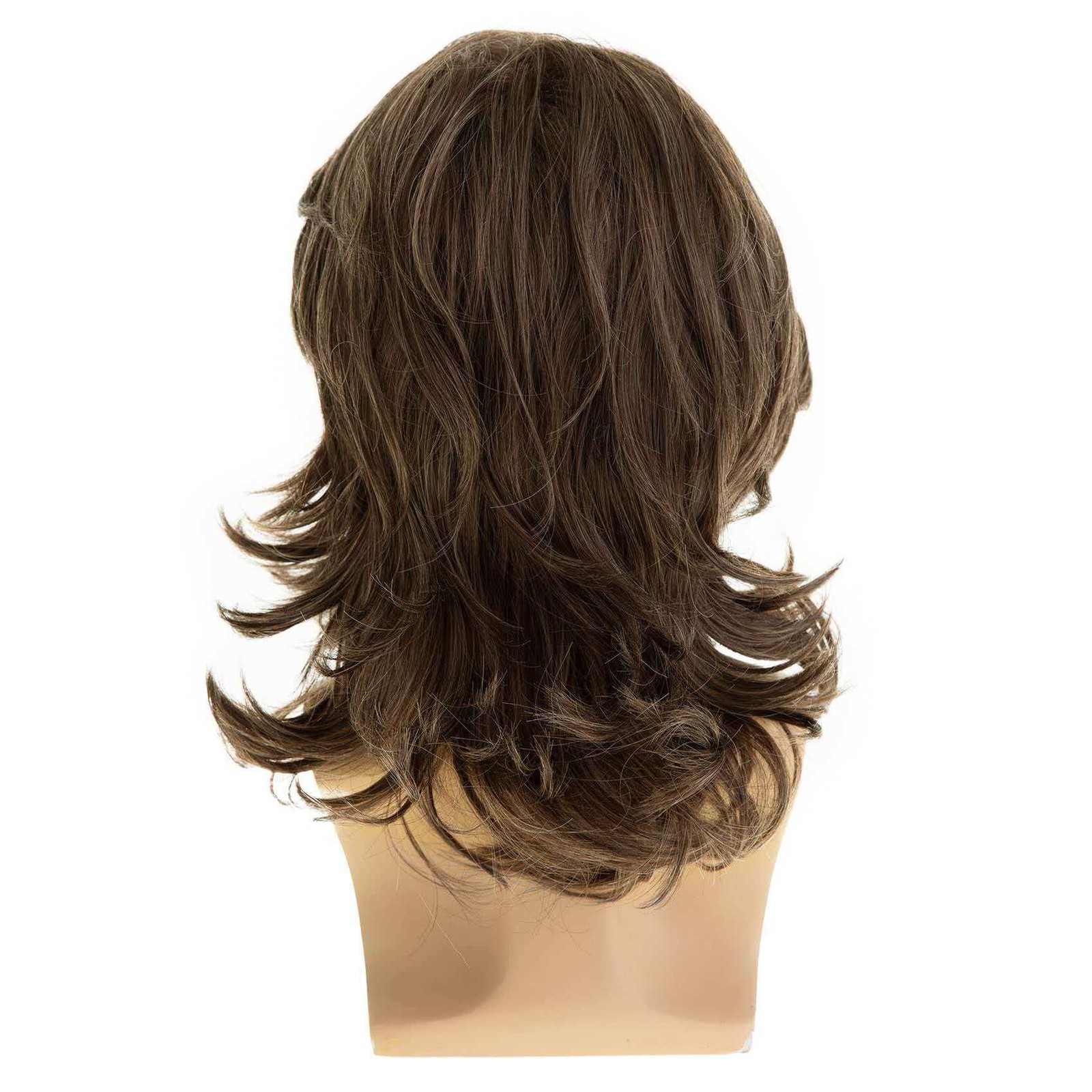 Men’s 12in Brown Wavy Short Wig Full Cosplay Heat Resistant Synthetic Party