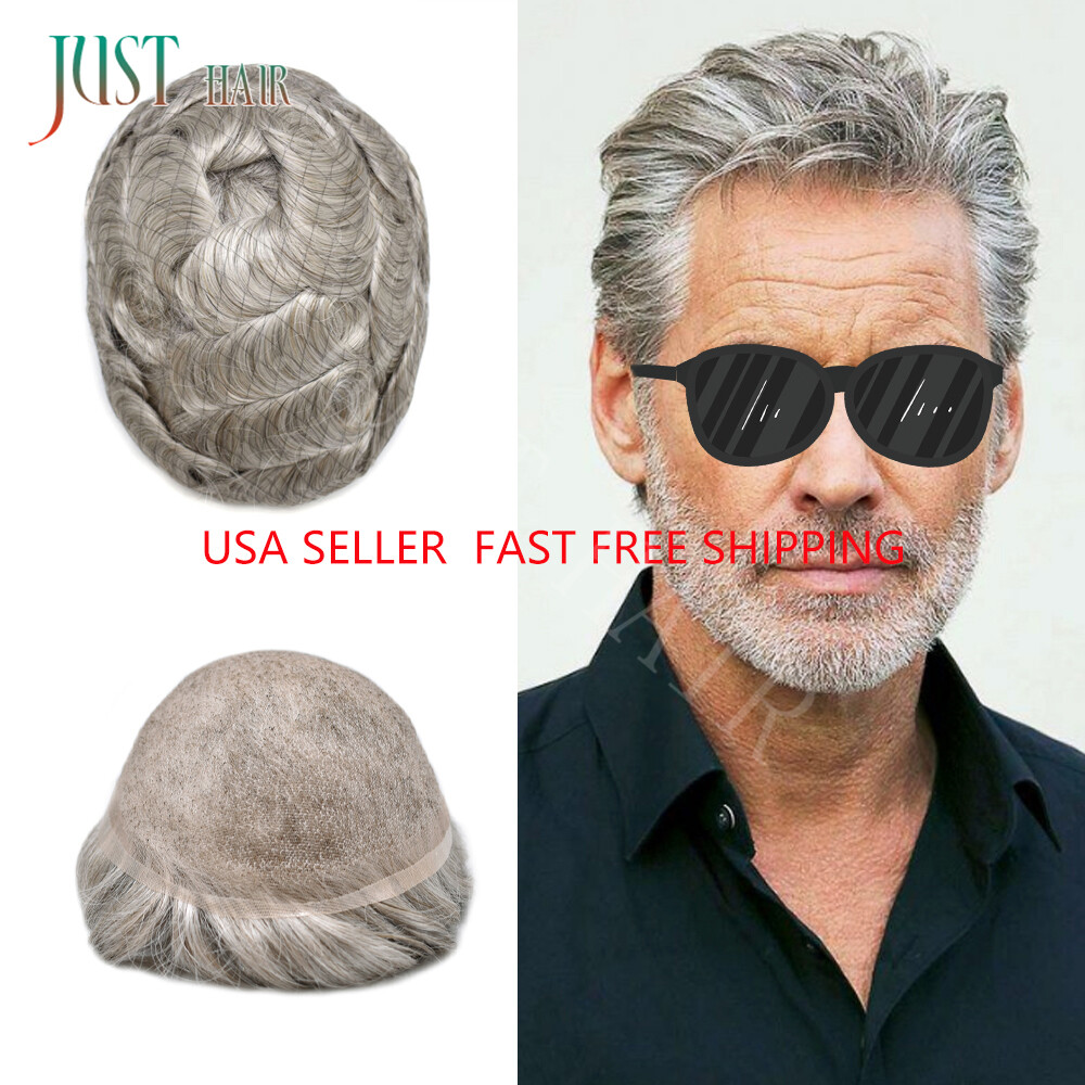 Mens Toupee,Hair replacement,Hairpiece for men Full French lace Mens Hair system