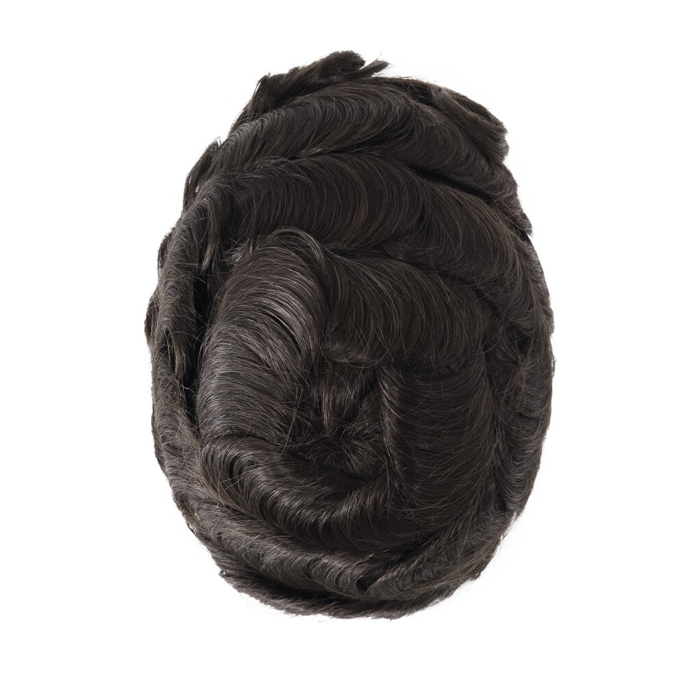 Toupee For Men Human HairAll Lace Replecement System Super Thin Skin Hairpiece