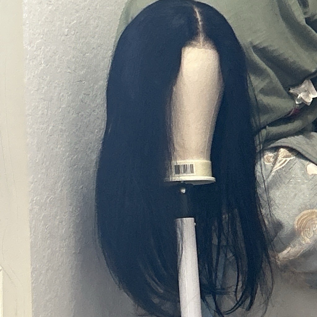Long Black Straight Synthetic Lace Front Glueless Middle Part Wig for Women