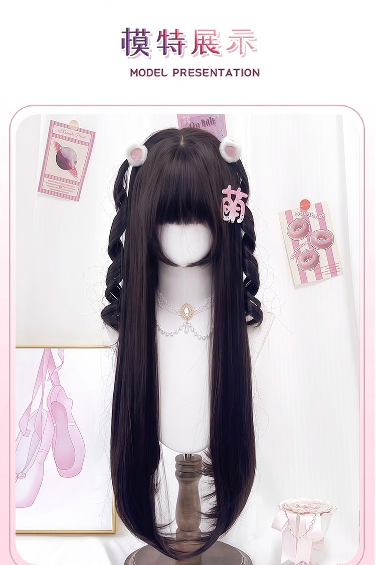 Japanese-style Harajuku long straight hair Lolita wig cos Princess