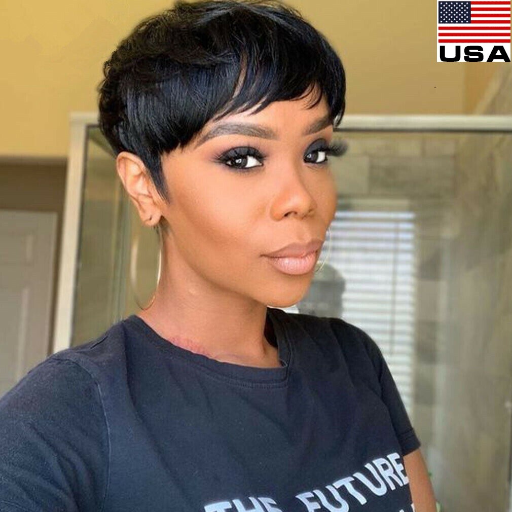 Short Pixie Wigs Brazilian Human Hair Pixie Cut Wigs Short Cute Wigs Natural Wig