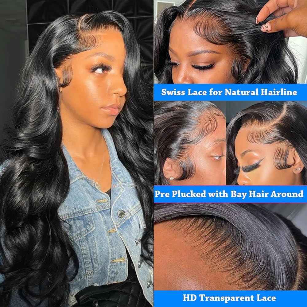 Xiayume Body Wave Lace Front Wigs Human Hair 200 Density 13X6 Hd Transparent