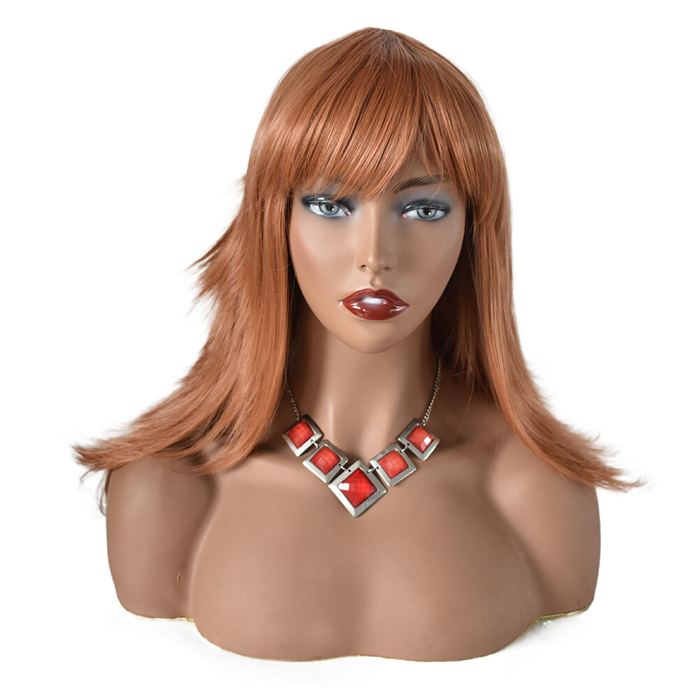 Layered Long Synthetic Hair Machine Made Women Wigs Premium Quality Natural 22″