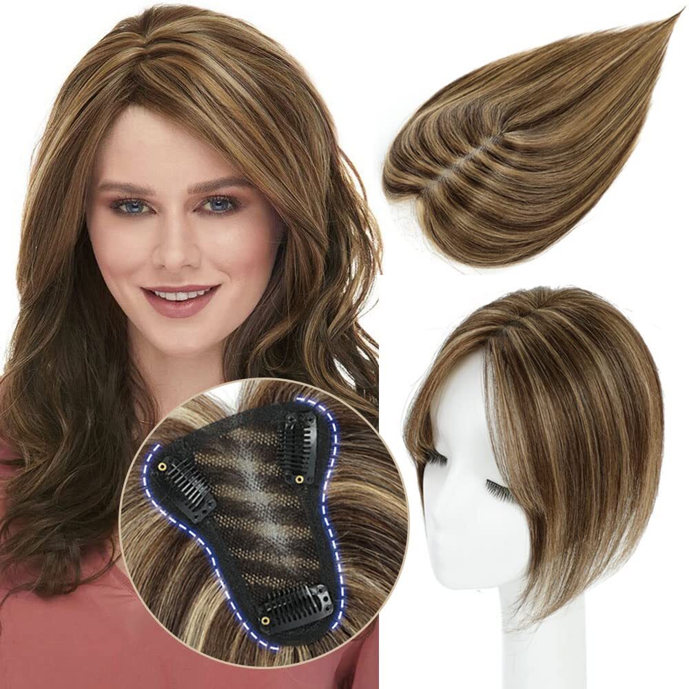 THICK Hair Toppers MONO Top Pieces Toupee LACE 100% Remy Human Hair Blonde Bangs